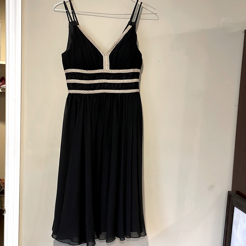 OC by OC Black Spaghetti Strap V-neck Dress Sz 8